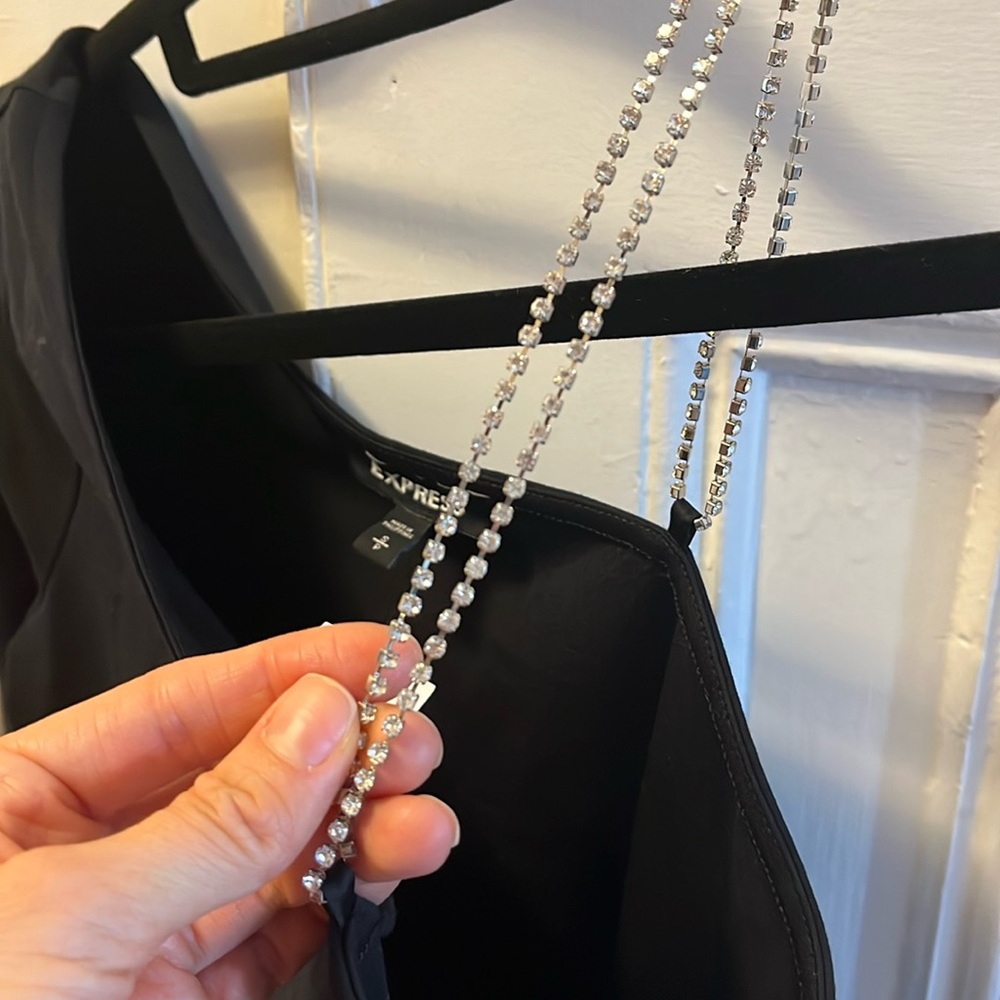 Express One Shoulder Top with Rhinestone Strap - Picture 6 of 6